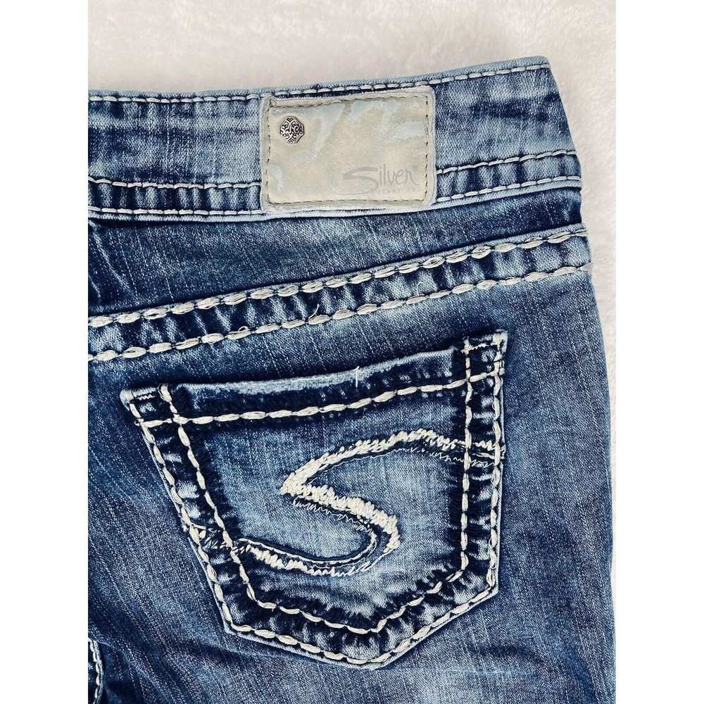 Silver Suki Capri Jeans Mid Rise Cropped Womens Size 29x22.5 - Picture 13 of 16